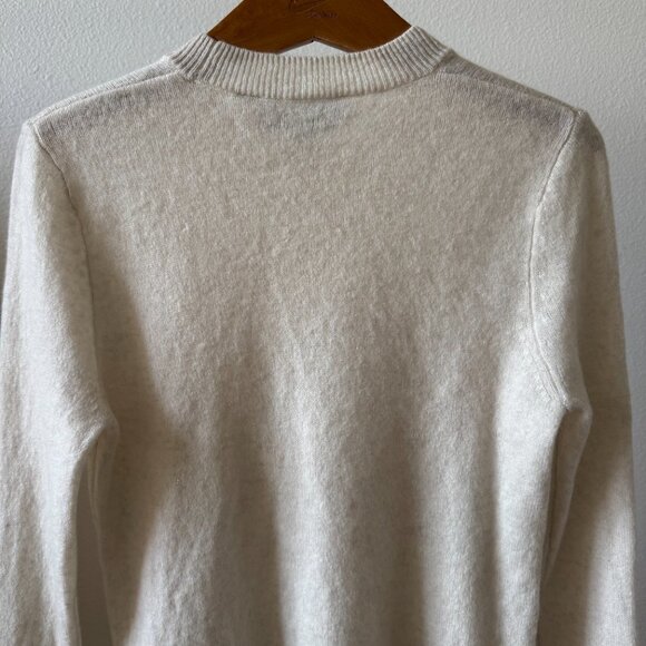 100% Cashmere Sweater Women’s Small Cream Tan Freckled Soft Classic Luxury - Picture 14 of 16